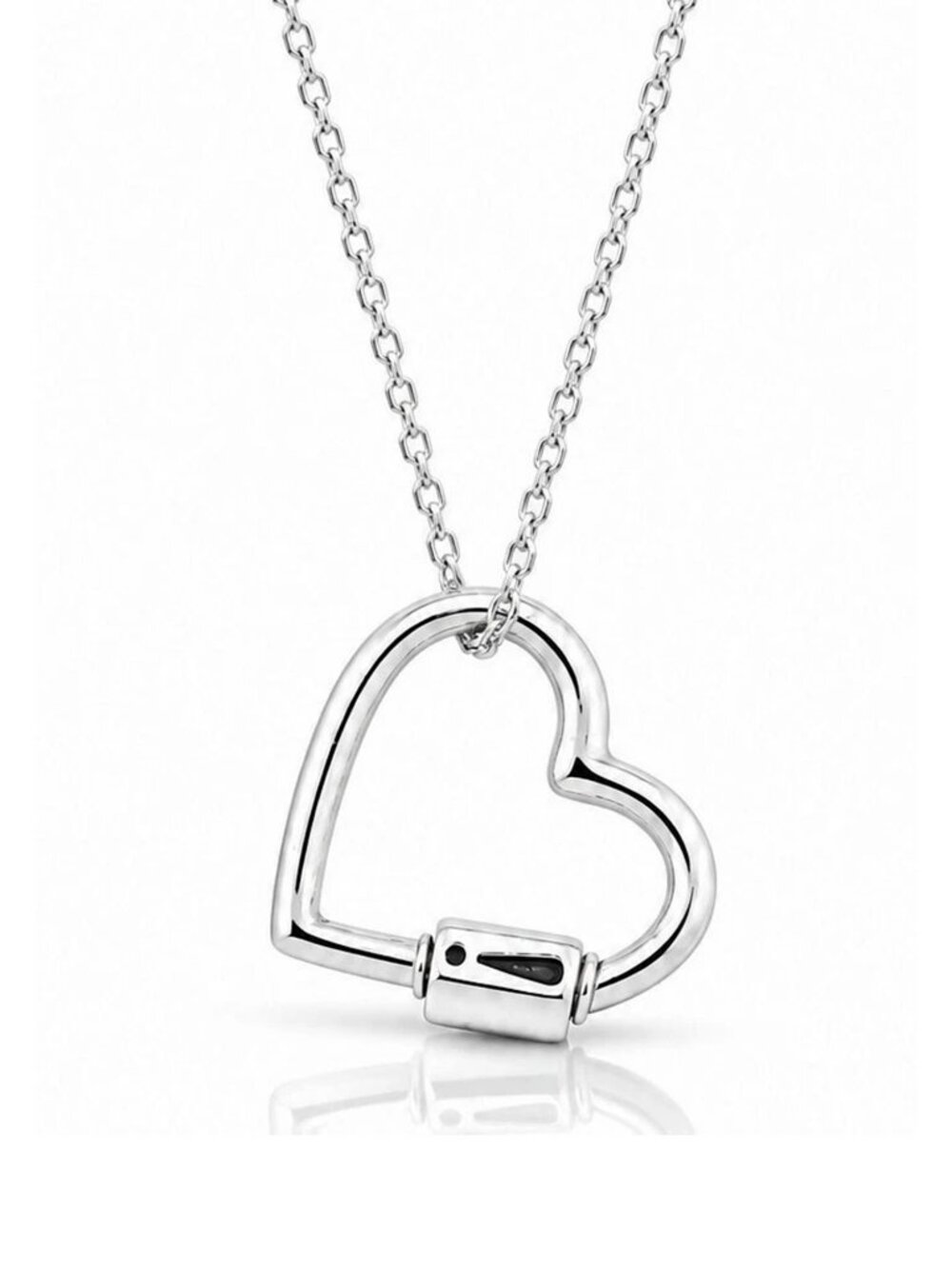 Pandora Solid Heart Pendant Necklace Solid .925 Silver